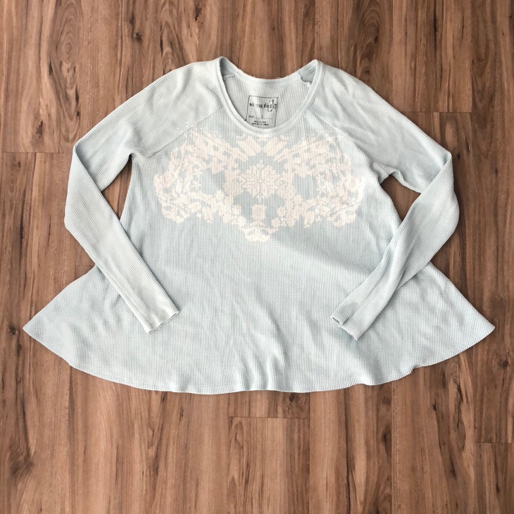 Free People Waffle Shirt